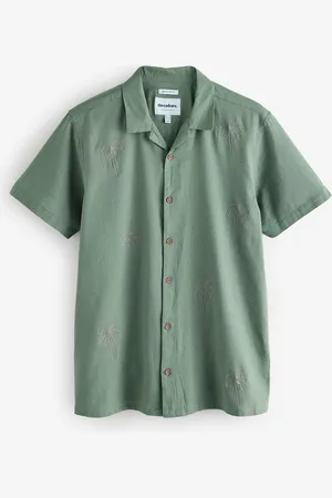 Threadbare Chemise en lin Blend manches courtes brodée de palmierPetit
