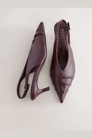 Next Forever Comfort Point Toe Ruched Slingback Heels