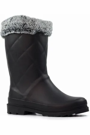 Lunar LD Norway Faux Fur Lined Black Wellingtons