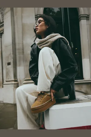 Next Forever Comfort Chunky Leather Faux Fur Lined Suede À lacets Trainers