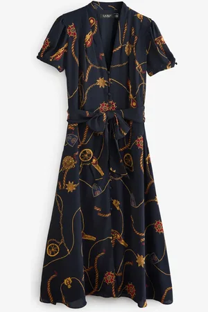 Ralph Lauren Ceintures Imprimé Mi-long Col en V Robe38