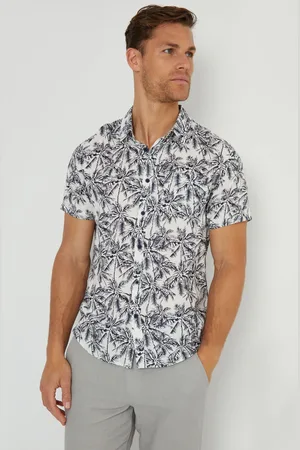 Threadbare Tropical Print Short Sleeve Shirtpetit