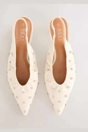 Next Forever Comfort Point Toe Stud Detail Slingback Low Heels
