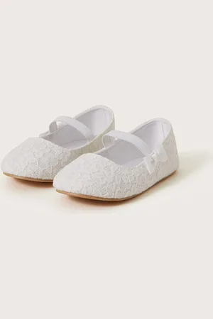 Monsoon Baby Lace Bow Walker Shoesr. u.3eu19