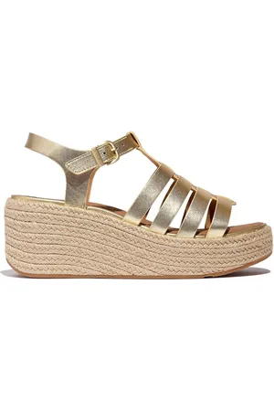 FitFlop Grey Platfforms Leather Fisherman Wedge Sandalseu42