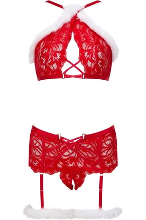 Ann Summers Deck The Halls Noël Faux Fur Suspender 2 Pieces SetS