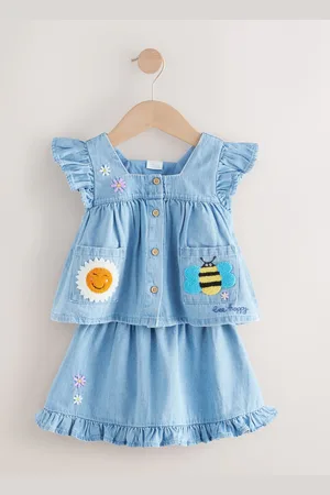 Next Denim 100% Cotton Blouse And Skirt Co-ord Set (3mths-8yrs)1.5 - 2 ans (86 - 92cm)