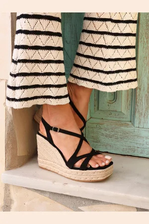 Linzi Chaussures compensées Lexie à lanières et bout carré