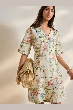 Next V-Neck 100% Cotton Denim DressPetit