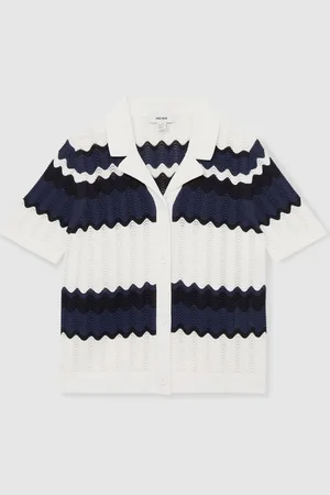 Reiss Alba Zig-Zag Pointelle-Knit Top12 - 13 ans (152 - 158cm)