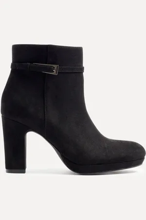 Linzi Stefani Heeled Ankle Bottes With Buckle Detaileu39
