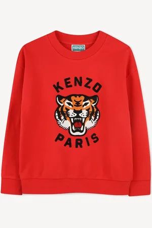 Kenzo Red Long Sleeve Large Tiger Print Logo Sweatshirt10 ans (140cm)