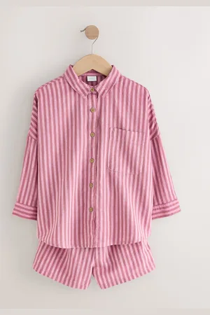 Next Stripe Shirt And Shorts Co-ord Set (3-16yrs)158164cm