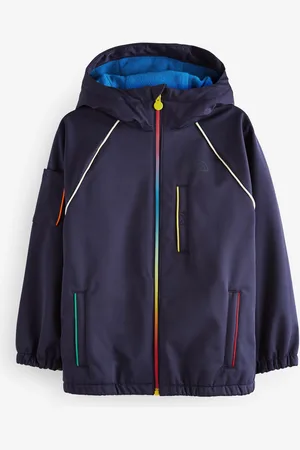 Little Bird Navy Rainbow Trim Shower Resistant Softshell Jacket9 - 10 ans (134 - 140cm)