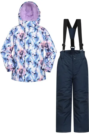 Mountain Warehouse Ensemble veste et pantalon de ski imprimé neige doublé en polaire pour enfant7 - 8 ans (122 - 128cm)