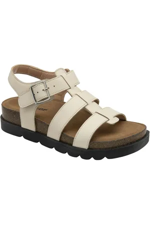 Dunlop Leather Strap Buckle Wedge Sandalseu355