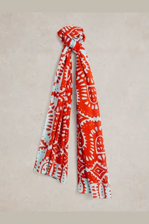 White Stuff Squiggle Printed Scarfun