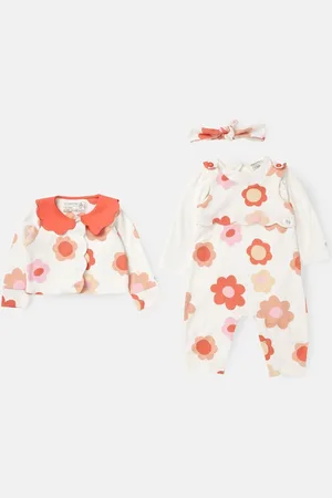 Angel & Rocket Daphne Flower Imprimé 100% coton Salopette 3 pièces9 - Mois 12 (74 - 80cm)