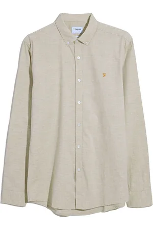 Farah Steen Manches longues 100% coton biologique Chemises en marron noisette2X-Large
