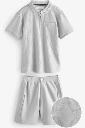 Ted Baker Textured Grey Polo Shirt and Shorts Set12 ans (152cm)