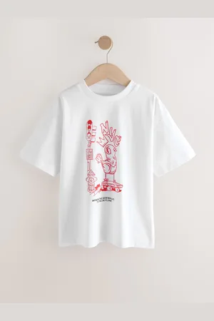 Next Relaxed Fit Short Sleeve Graphic Print T-Shirt (3-16yrs)134140cm