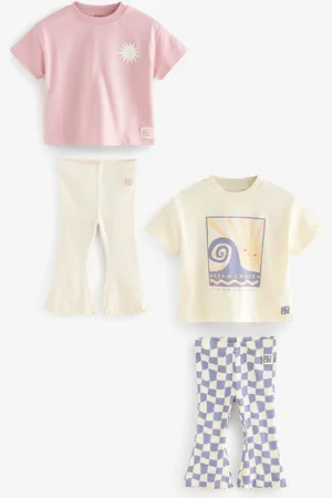Next T-Shirt & Flare Set 4 Pack (3mths-7yrs)12 - Mois 18 (80 - 86cm)