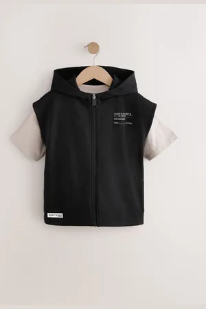 Next Dropped Shoulder Sleeveless Zip Through Hoodie and T-Shirt Set (3-16yrs)158164cm