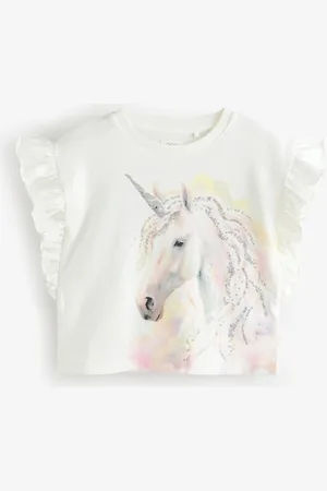 Next Sequin T-shirt licorne à manches volantées en coton 100% (3-16ans)13 ans (158cm)