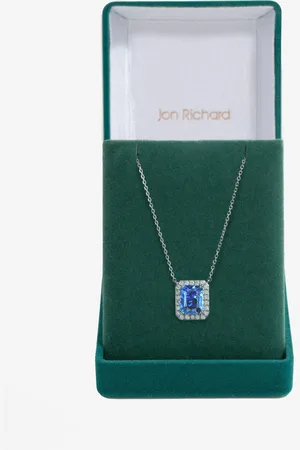 Jon Richard Tone Cubic Zirconia Emerald Cut Sapphire Pendantun