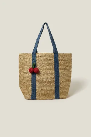Accessorize Denim Strap Jute Shoulder Bagun