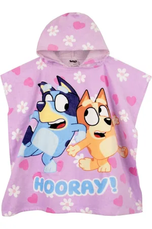 Character Poncho Bluey And Bingo à capuche 100% cotonun