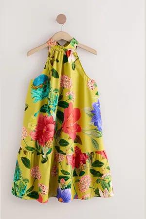 Next Robe courte à volants 100% coton à col noué et sans manches40