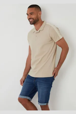 Threadbare Crochet Detail Revere Collar 100% Cotton Polo ShirtPetit