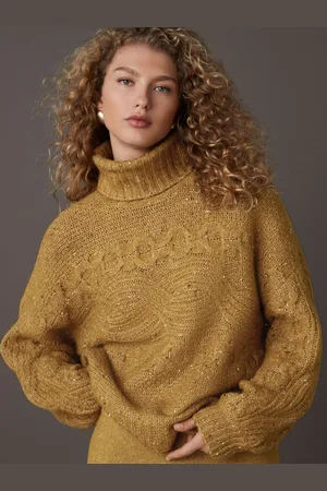 Next Co-ord Neppy High Col roulé Knitted Pull with WoolXS Reg