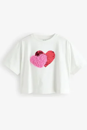 Next Sequin Heart 100% Cotton T-Shirt (3-16yrs)11 ans (146cm)