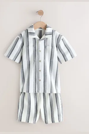 Next Short Sleeve Stripe Shirt and Short Set (3-16yrs)9 ans (134cm)