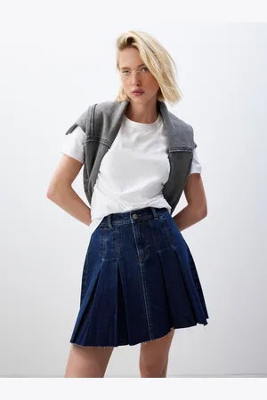 Next Minijupe en denim plissé 100% coton40 Petite