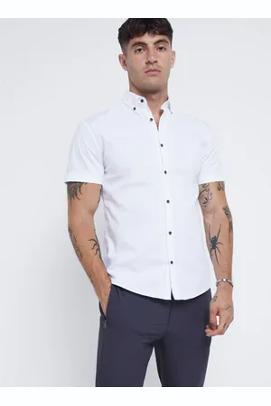 River Island Ajusté aux muscles Textured 100% Cotton ChemisesXS