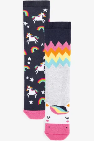 Next Paquet de 2 chaussettes thermales à la licorne en coton richeUK 4 - 7
