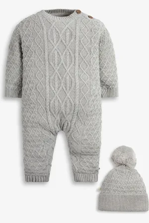 The Little Tailor Bébé 100% Cotton Cable Knit Romper And Chapeaux Gift Set6 - Mois 9 (68 - 74cm)