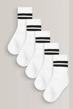 Next Cushioned Semelle intérieure Cotton Rich Ribbed Tipped Chaussettes 5 LotUK 0 - 2.5 Jnr