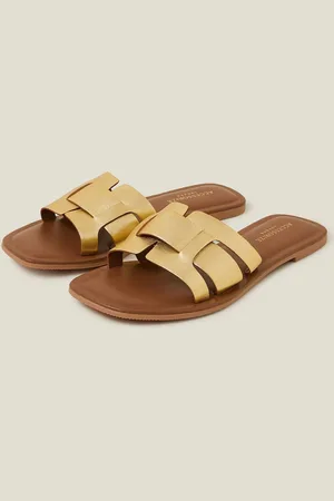 Accessorize Sandales à glissière en cuir métallisé à découpeseu42