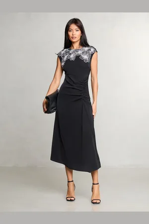 Lipsy London Sans manche Fleuri Imprimé Artwork Peignoir mi-long asymétrique38