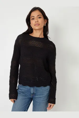 Threadbare Manches longues Pointelle Crochet Knit Pull38