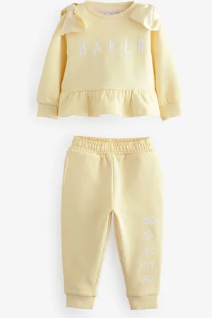Ted Baker Yellow Satin Bow Sleeve Sweat and Joggers Set98104cm