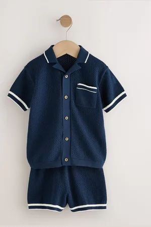 Next 10polos et shorts 100coton en 3texturée avec col122128cm