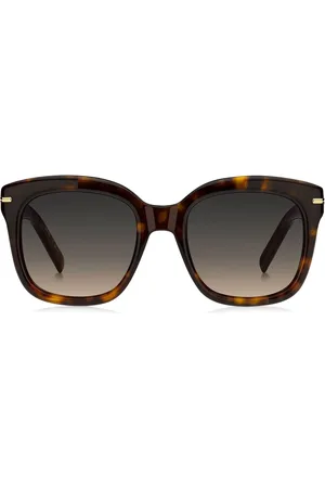 HUGO BOSS Oversized Havana Square Sunglassesun