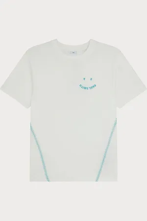 Paul Smith Happy Logo Graphic 100% Organic Cotton White T-Shirtxlarge