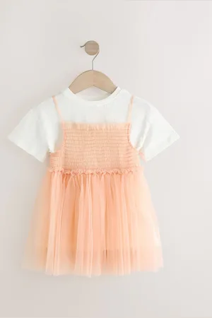 Next Short Sleeve Mesh Dress & T-Shirt Set (3mths-7yrs)9 - Mois 12 (74 - 80cm)