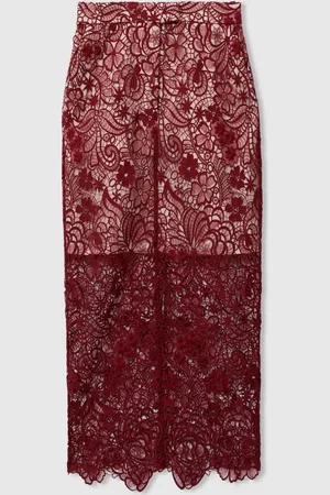 Reiss Jupe crayon mi-longue en dentelle transparente Flo44